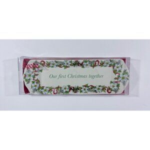 Spode Holiday Small Tray "Our First Christmas Together" Floral & Holly Design Ce